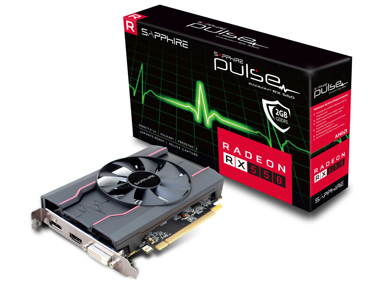 SAPPHIRE PULSE RADEON RX 550 2G GDDR5 [PCIExp 2GB] �̐��i�摜