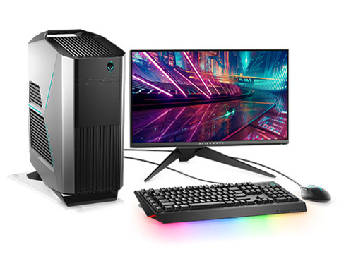 ALIENWARE AURORA �v���`�i Core i7 8700�E16GB�������E256GB PCIe SSD+2TB HDD�EGeForce GTX 1080�E�u���[���C���ځE�L�[�{�[�h�E�}�E�X&���j�^�t �̐��i�摜