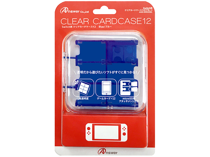 Switch�p �N���A�J�[�h�P�[�X12 ANS-SW045BL [�u���[] �̐��i�摜