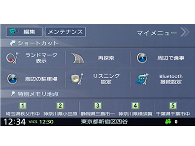 『メニュー画面1』 彩速ナビ MDV-D505BTW の製品画像