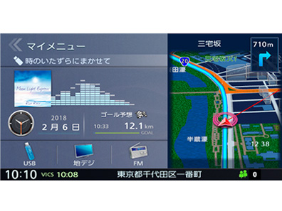 『メニュー画面2』 彩速ナビ MDV-D505BTW の製品画像