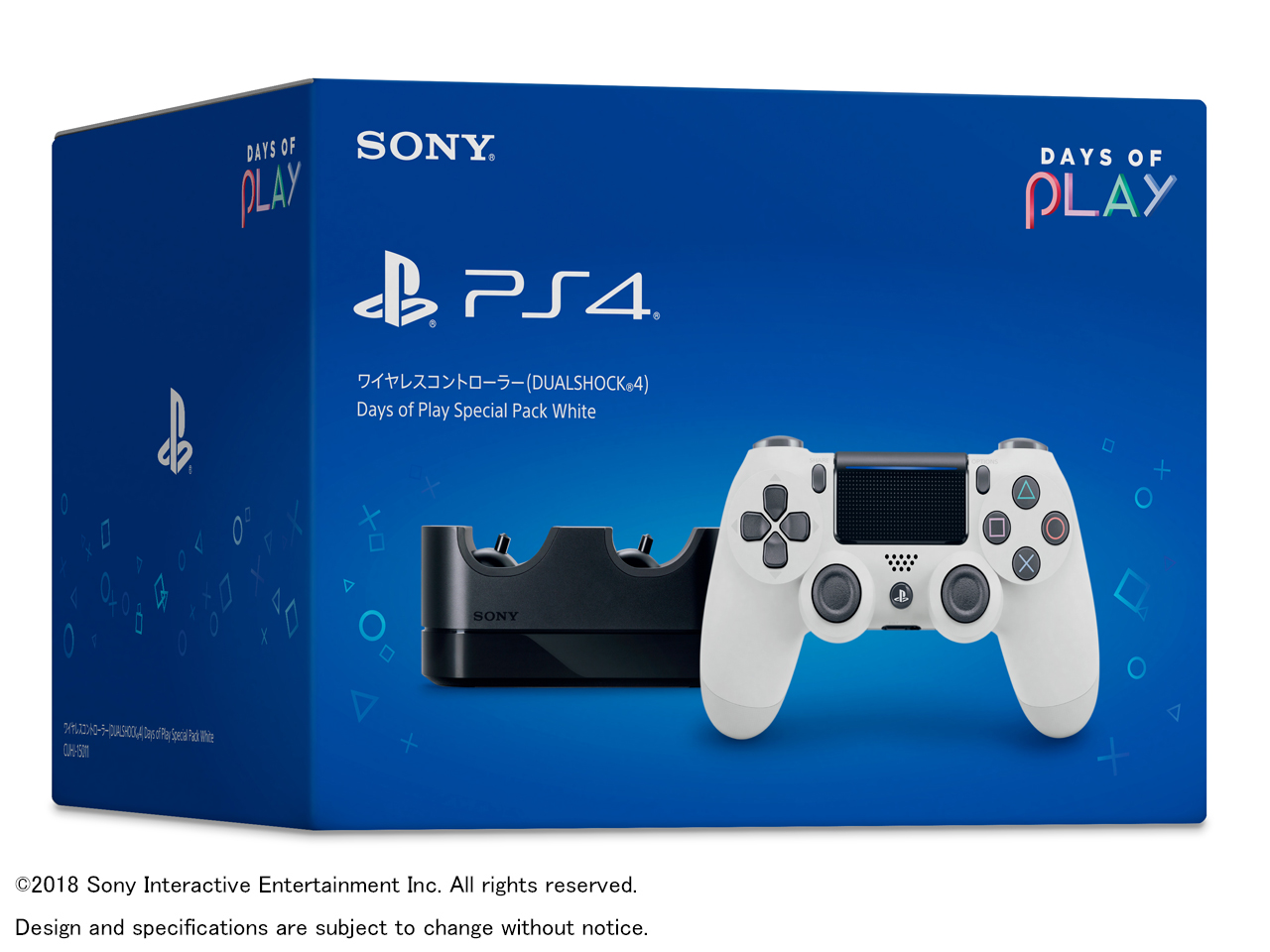 ���C�����X�R���g���[���[(DUALSHOCK 4) Days of Play Special Pack White CUHJ-15011 [�O���C�V���[�E�z���C�g]