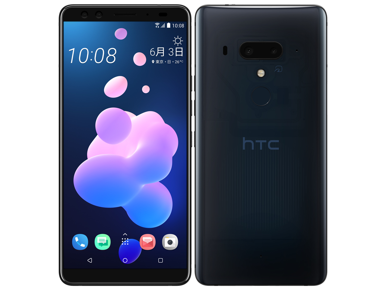 HTC U12+ SIM�t���[ [�g�����X���[�Z���g �u���[] �̐��i�摜