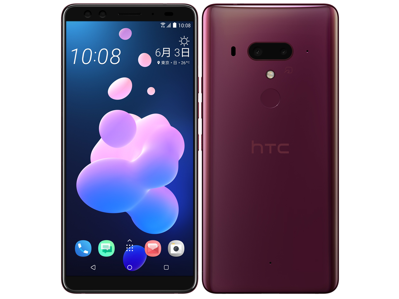 HTC U12+ SIM�t���[ [�t���[�� ���b�h] �̐��i�摜