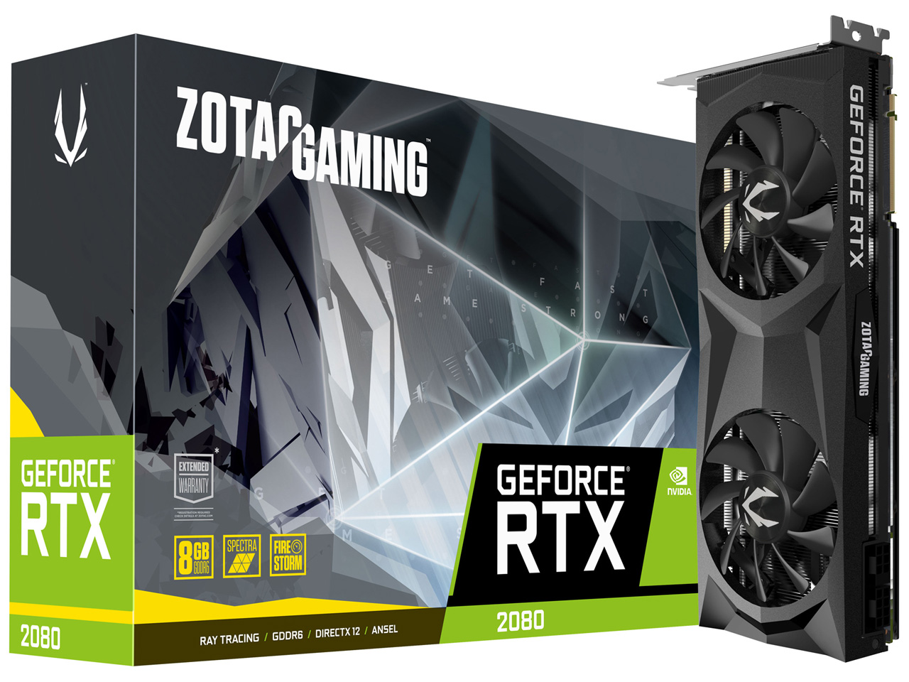 ZOTAC GAMING GeForce RTX 2080 Twin Fan ZT-T20800F-10P [PCIExp 8GB] �̐��i�摜