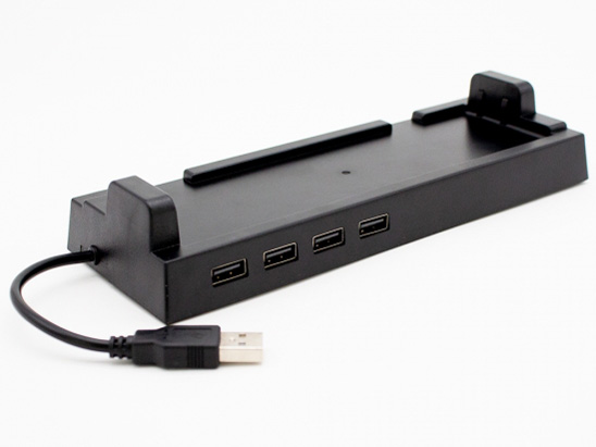 Switch�p 4�|�[�gUSB�n�u �h�b�N�X�^���h ANS-SW062 [�u���b�N] �̐��i�摜