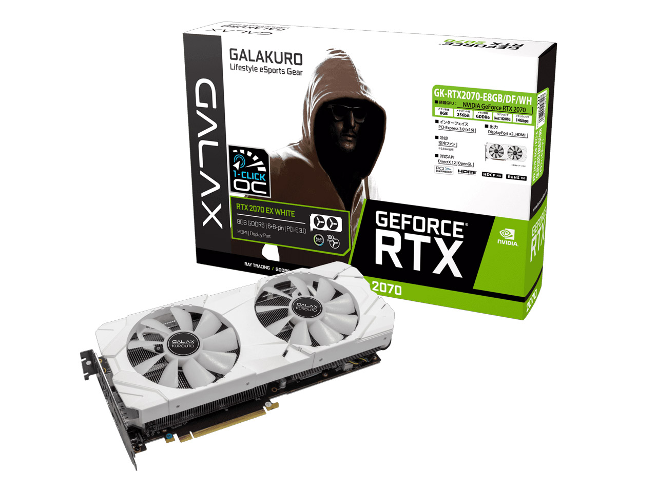 GALAKURO GK-RTX2070-E8GB/DF/WH [PCIExp 8GB] �̐��i�摜