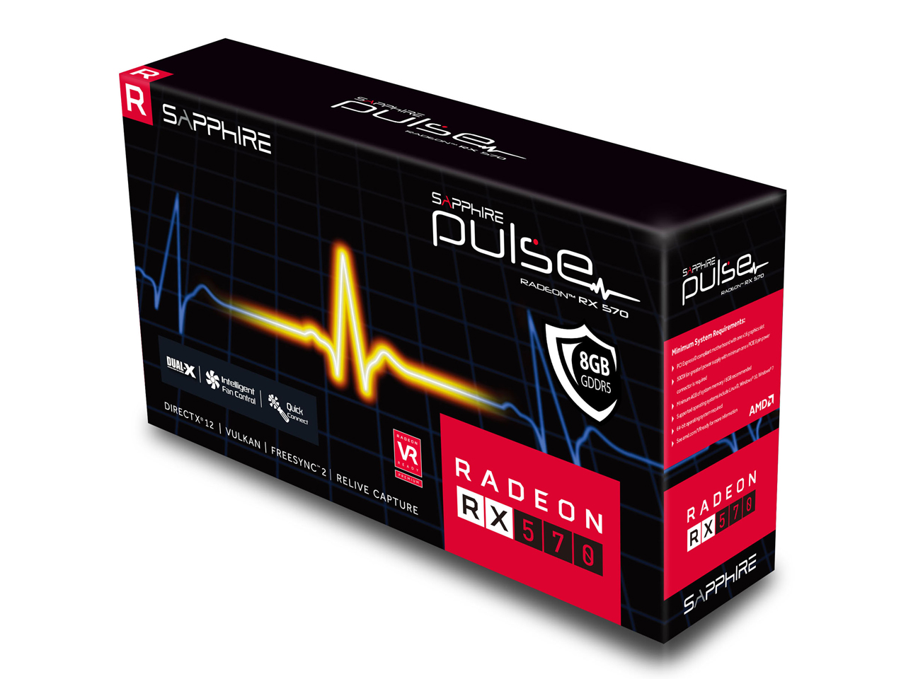 SAPPHIRE PULSE RADEON RX 570 8G GDDR5 DUAL HDMI/DUAL DP OC W/BP (UEFI) [PCIExp 8GB]