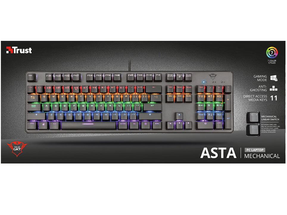 Trust Gaming GXT 865 Asta Mechanical Keyboard 22630 �Ԏ�