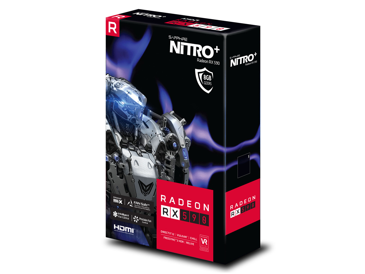 SAPPHIRE NITRO+ RADEON RX 590 8G GDDR5 DUAL HDMI/DVI-D/DUAL DP W/BP OC (UEFI) [PCIExp 8GB]