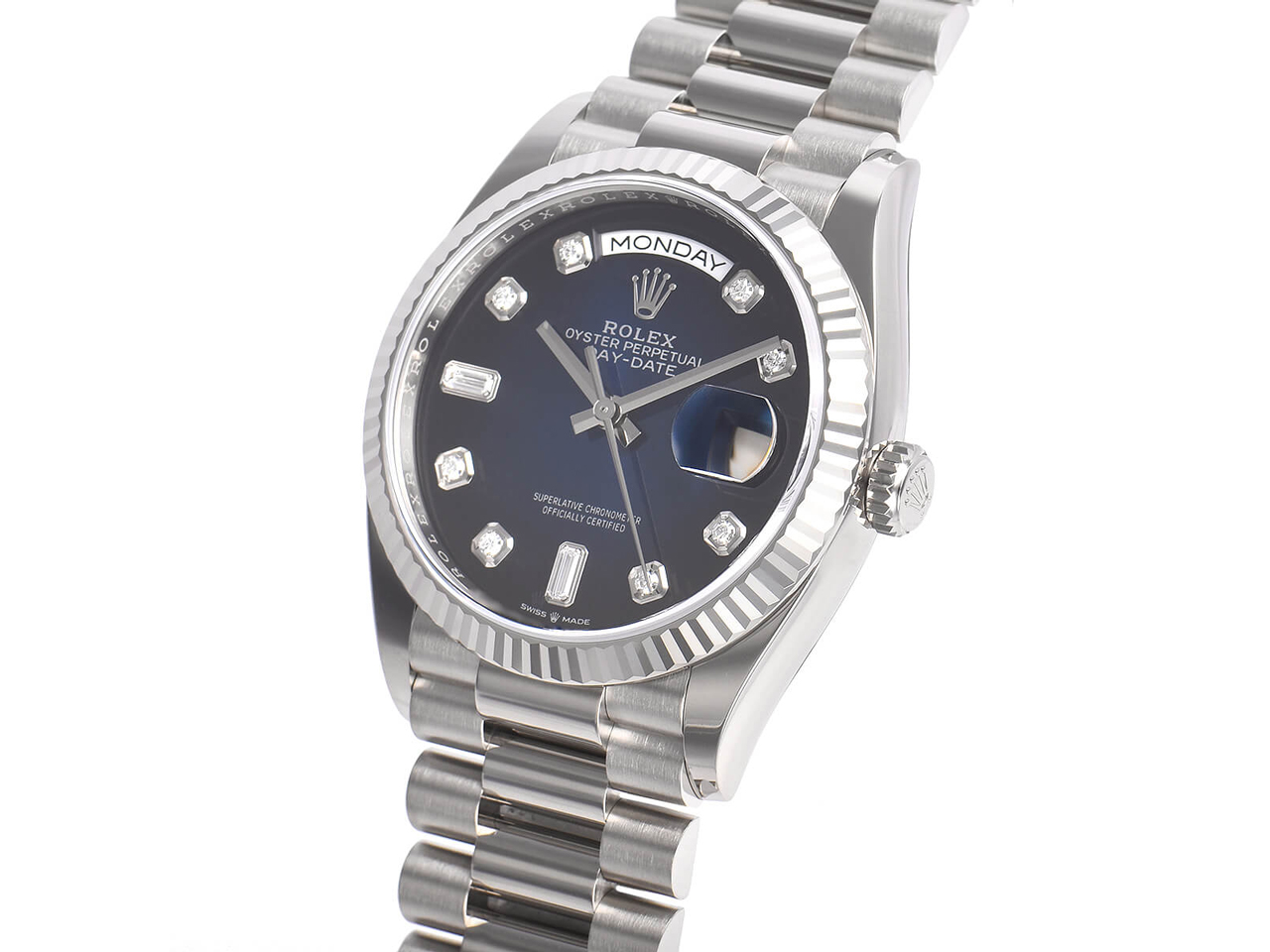 デイデイト 128239 [10Pダイヤ プレジデントブレスレット ブルーオンブレ]