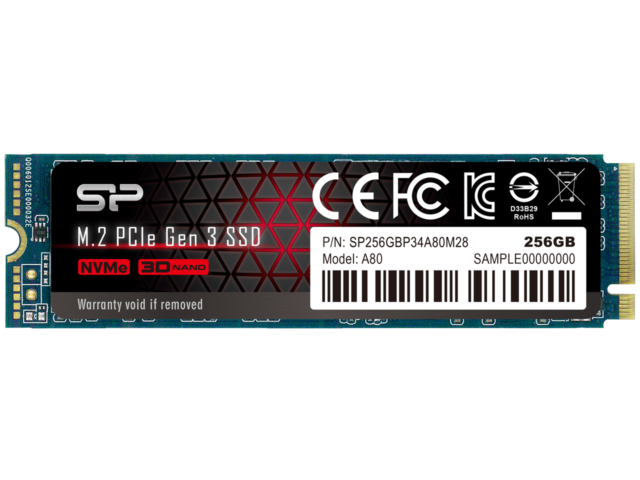 PCIe Gen3x4 P34A80 SP256GBP34A80M28 �̐��i�摜