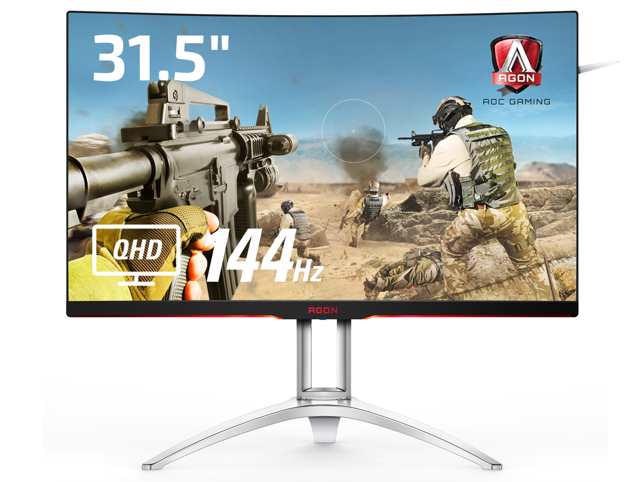 AGON AG322QC4/11 [31.5�C���` �u���b�N&�V���o�[] �̐��i�摜