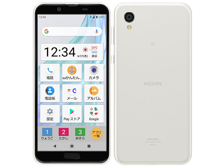 AQUOS sense2 ���񂽂� au [�N���A�z���C�g] �̐��i�摜