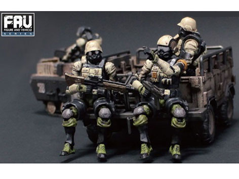 Acid Rain World FAV-A06 Sand Armored Trailer Set