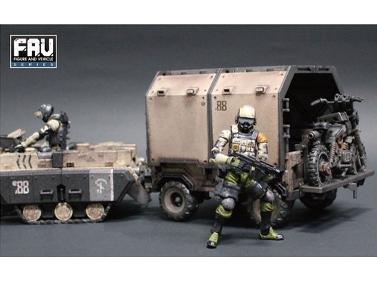 Acid Rain World FAV-A06 Sand Armored Trailer Set