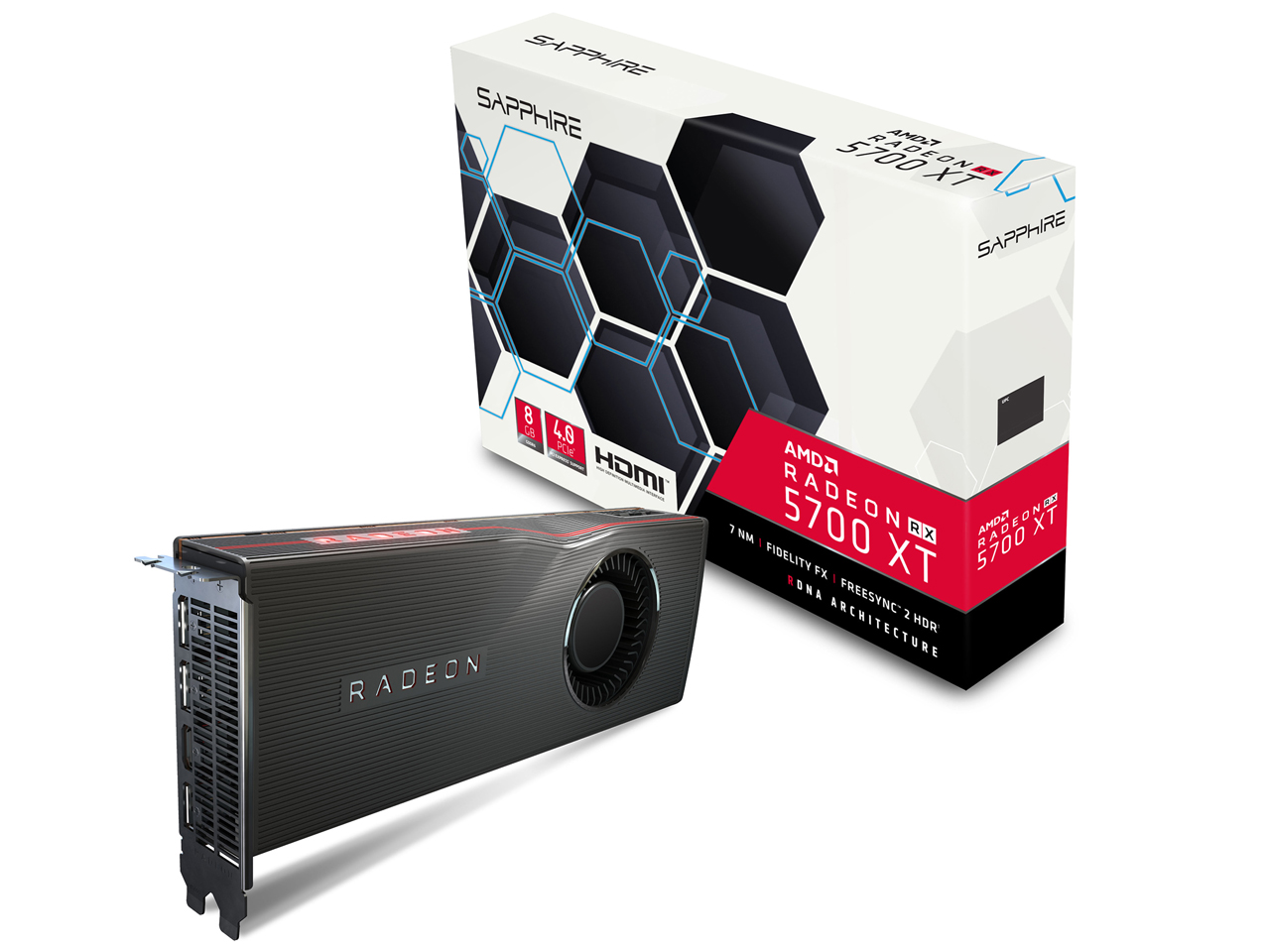 SAPPHIRE RADEON RX 5700 XT 8G GDDR6 HDMI/TRIPLE DP (UEFI) [PCIExp 8GB] �̐��i�摜