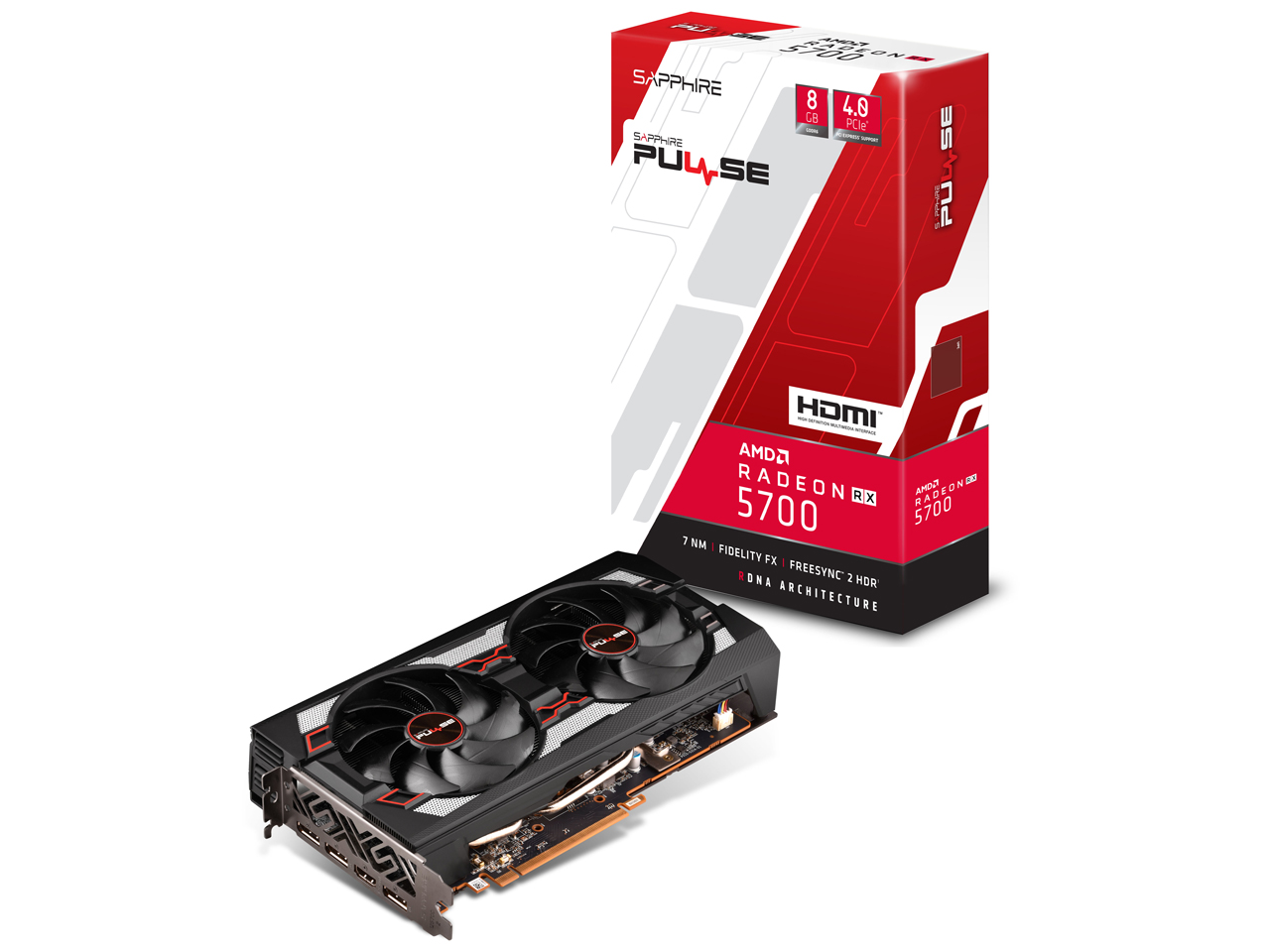 SAPPHIRE PULSE RADEON RX 5700 8G GDDR6 HDMI/TRIPLE DP OC W/BP (UEFI) [PCIExp 8GB] �̐��i�摜
