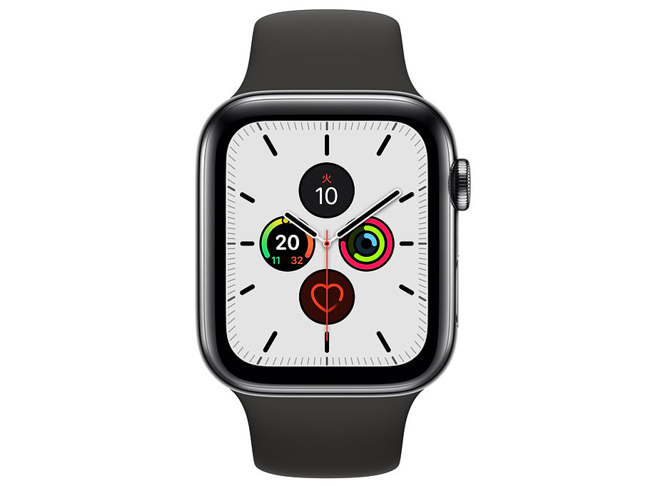 Apple Watch Series 5 GPS+Cellular���f�� 44mm MWWK2J/A [�X�y�[�X�u���b�N�X�e�����X�X�`�[���P�[�X/�u���b�N�X�|�[�c�o���h]