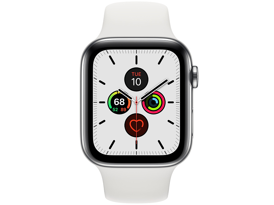 Apple Watch Series 5 GPS+Cellular���f�� 44mm MWWF2J/A [�X�e�����X�X�`�[���P�[�X/�z���C�g�X�|�[�c�o���h]