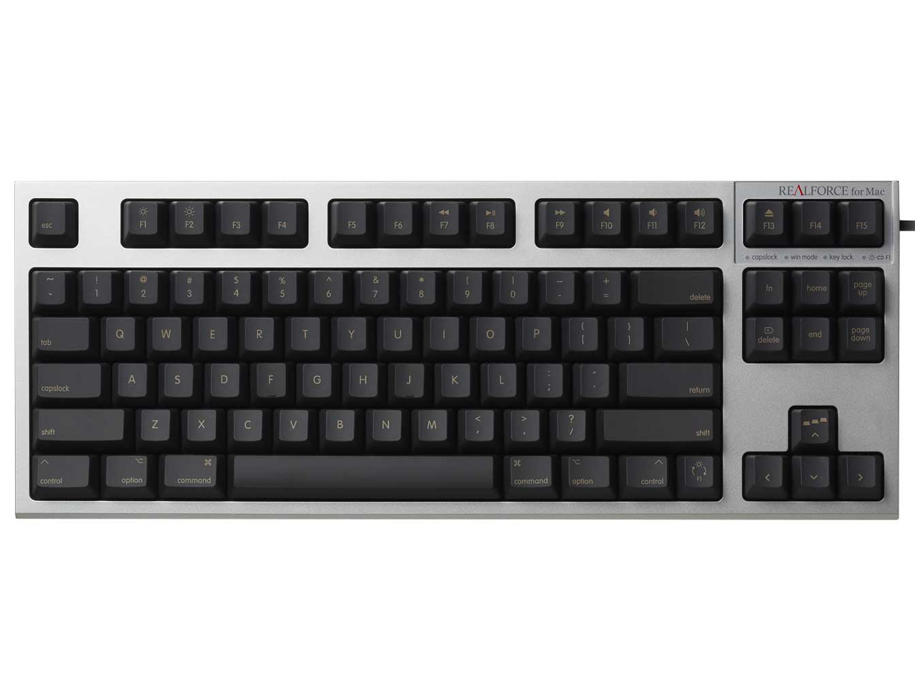 REALFORCE TKL SA for Mac R2TLSA-US3M-BK [�u���b�N+�V���o�[] �̐��i�摜