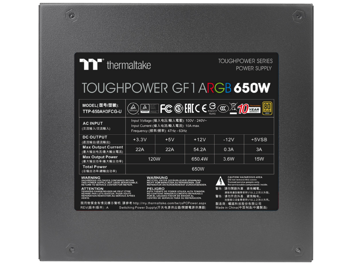 TOUGHPOWER GF1 ARGB GOLD 650W PS-TPD-0650F3FAGJ-1 [Black]