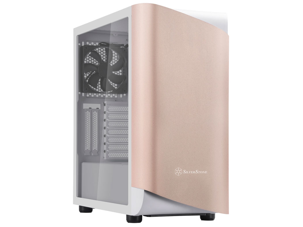 Silver Stone SST-SEA1GW-G PCケース SILVERSTONE SST-SEA1GW-G [ローズピンク&ゴールド/ホワイト