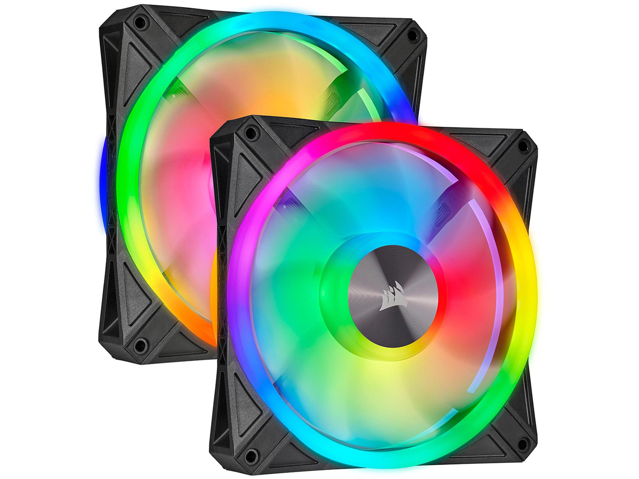 iCUE QL140 RGB Dual Fan Kit with Lighting Node CORE CO-9050100-WW �̐��i�摜