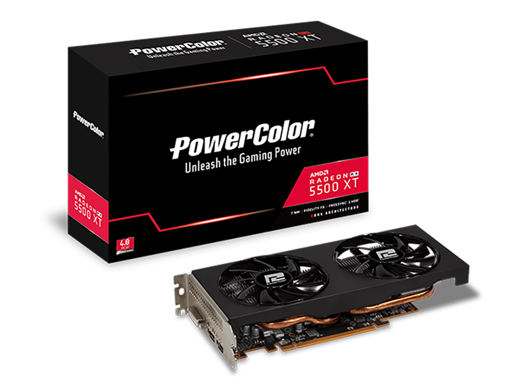PowerColor Radeon RX 5500 XT AXRX 5500XT 4GBD6-DH/OC [PCIExp 4GB] �̐��i�摜