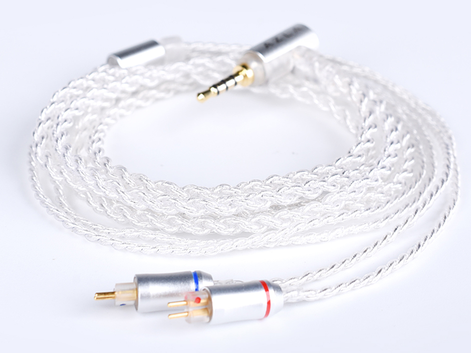 Silver Plated Cable IEM 2pin AZL-SLV-CABLE-2PIN-2.5 2.5mm(4��)��2�s�� [1.2m] �̐��i�摜