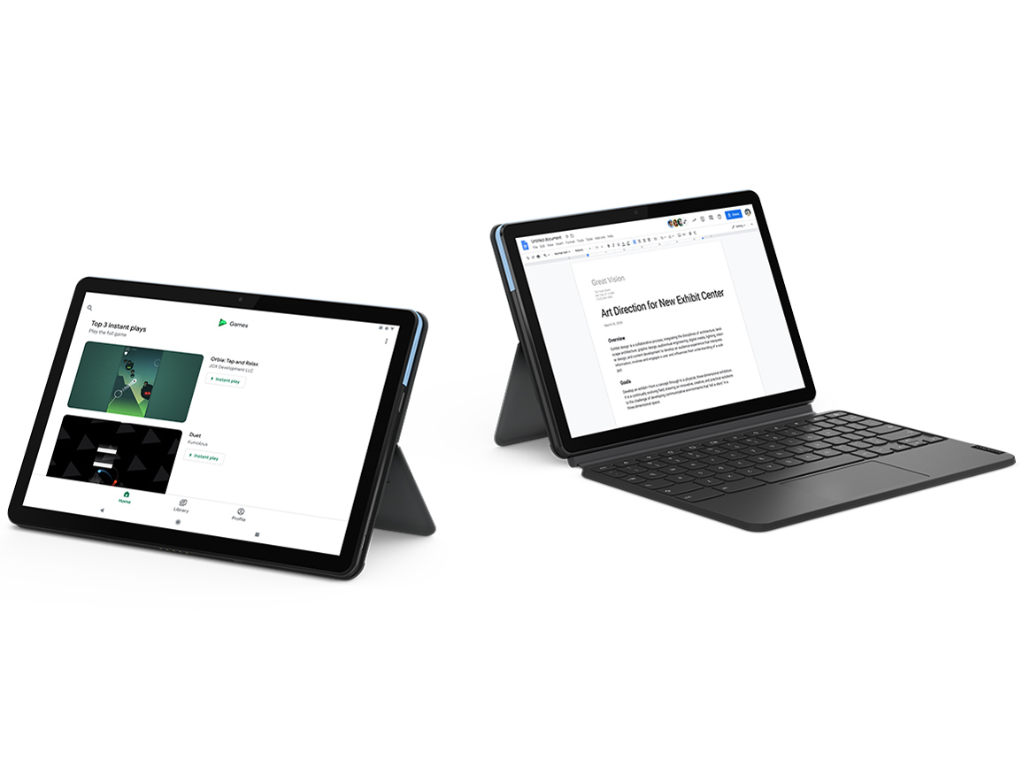 価格.com - 『本体 斜め』 IdeaPad Duet Chromebook Chrome OS・MediaTek Helio P60T