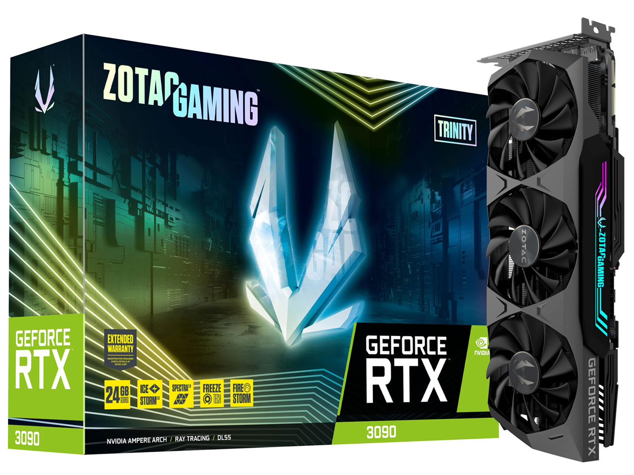 ZOTAC GAMING GeForce RTX 3090 Trinity ZT-A30900D-10P [PCIExp 24GB] �̐��i�摜