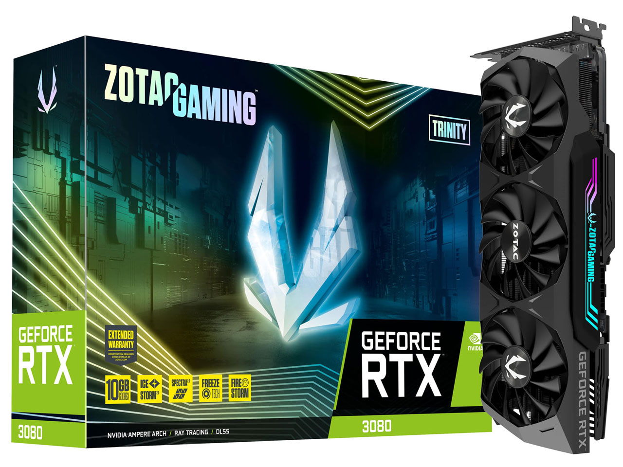 ZOTAC GAMING GeForce RTX 3080 Trinity ZT-A30800D-10P [PCIExp 10GB] �̐��i�摜