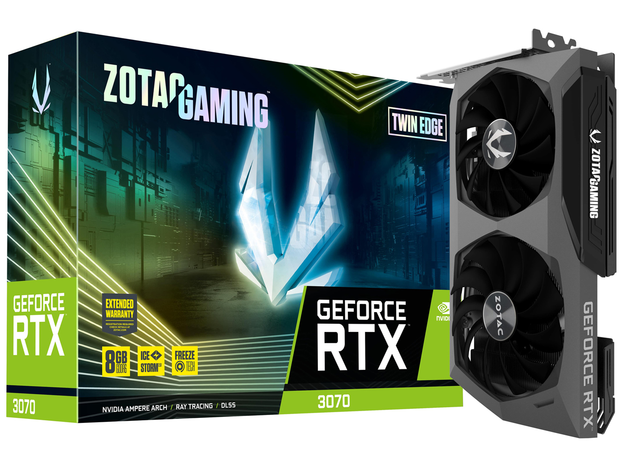 ZOTAC GAMING GeForce RTX 3070 Twin Edge ZT-A30700E-10P [PCIExp 8GB] �̐��i�摜