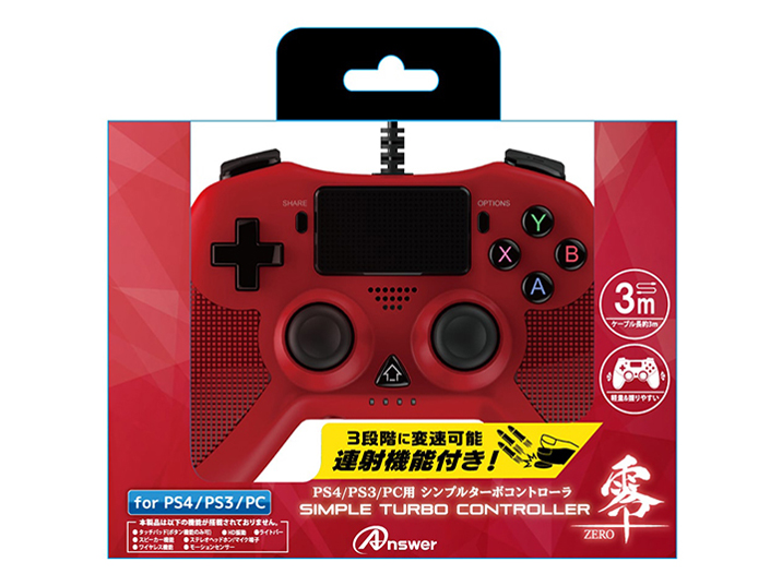 PS4/PS3/PC�p �V���v���^�[�{�R���g���[�� ��`ZERO�` ANS-PF069RD [���b�h] �̐��i�摜