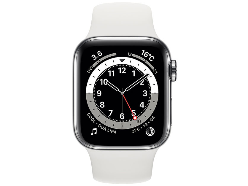 Apple Watch Series 6 GPS+Cellular���f�� 40mm M06T3J/A [�V���o�[�X�e�����X�X�`�[���P�[�X/�z���C�g�X�|�[�c�o���h]