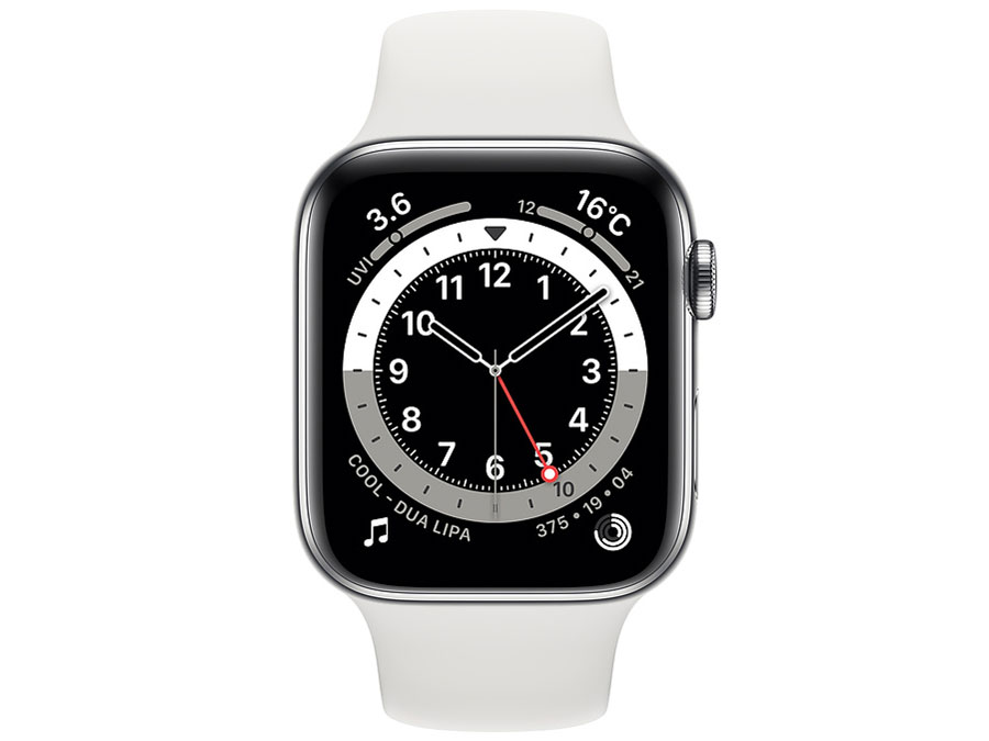 Apple Watch Series 6 GPS+Cellular���f�� 44mm M09D3J/A [�V���o�[�X�e�����X�X�`�[���P�[�X/�z���C�g�X�|�[�c�o���h]