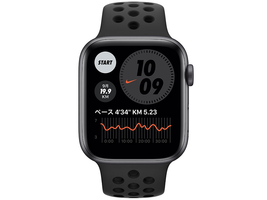 Apple Watch Nike Series 6 GPS���f�� 44mm MG173J/A [�A���X���T�C�g/�u���b�NNike�X�|�[�c�o���h]