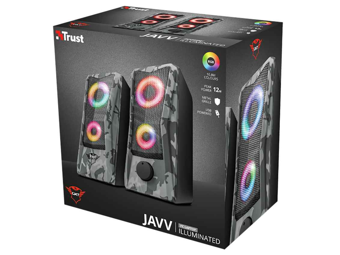 Trust Gaming GXT 606 Javv RGB Illuminated 2.0 Speaker Set 23379