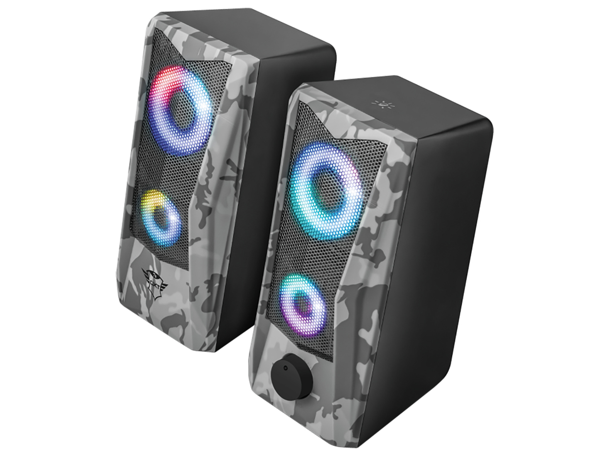Trust Gaming GXT 606 Javv Enceinte PC Gamer 2.0, 12 W, Éclairage LED