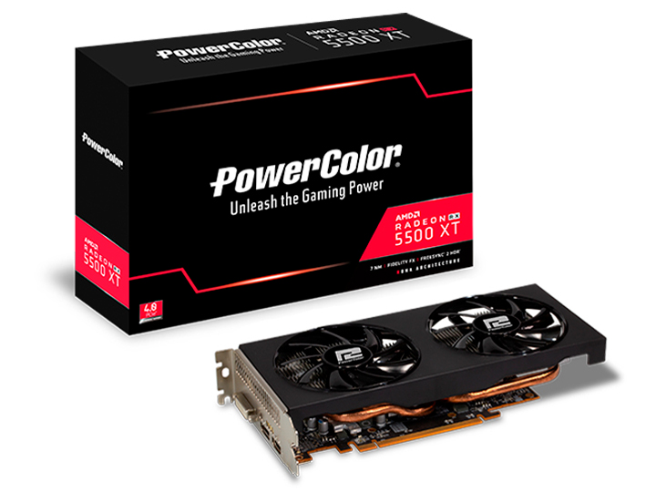 PowerColor Radeon RX 5500 XT AXRX 5500XT 8GBD6-DH/OC [PCIExp 8GB] �̐��i�摜