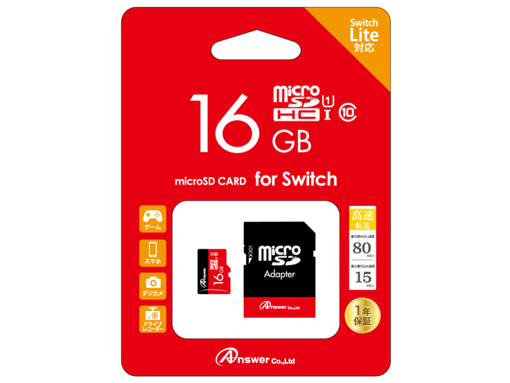 MicroSDHC16GB(SD�J�[�h�A�_�v�^�[�t��) ANS-MSDHC16G �̐��i�摜