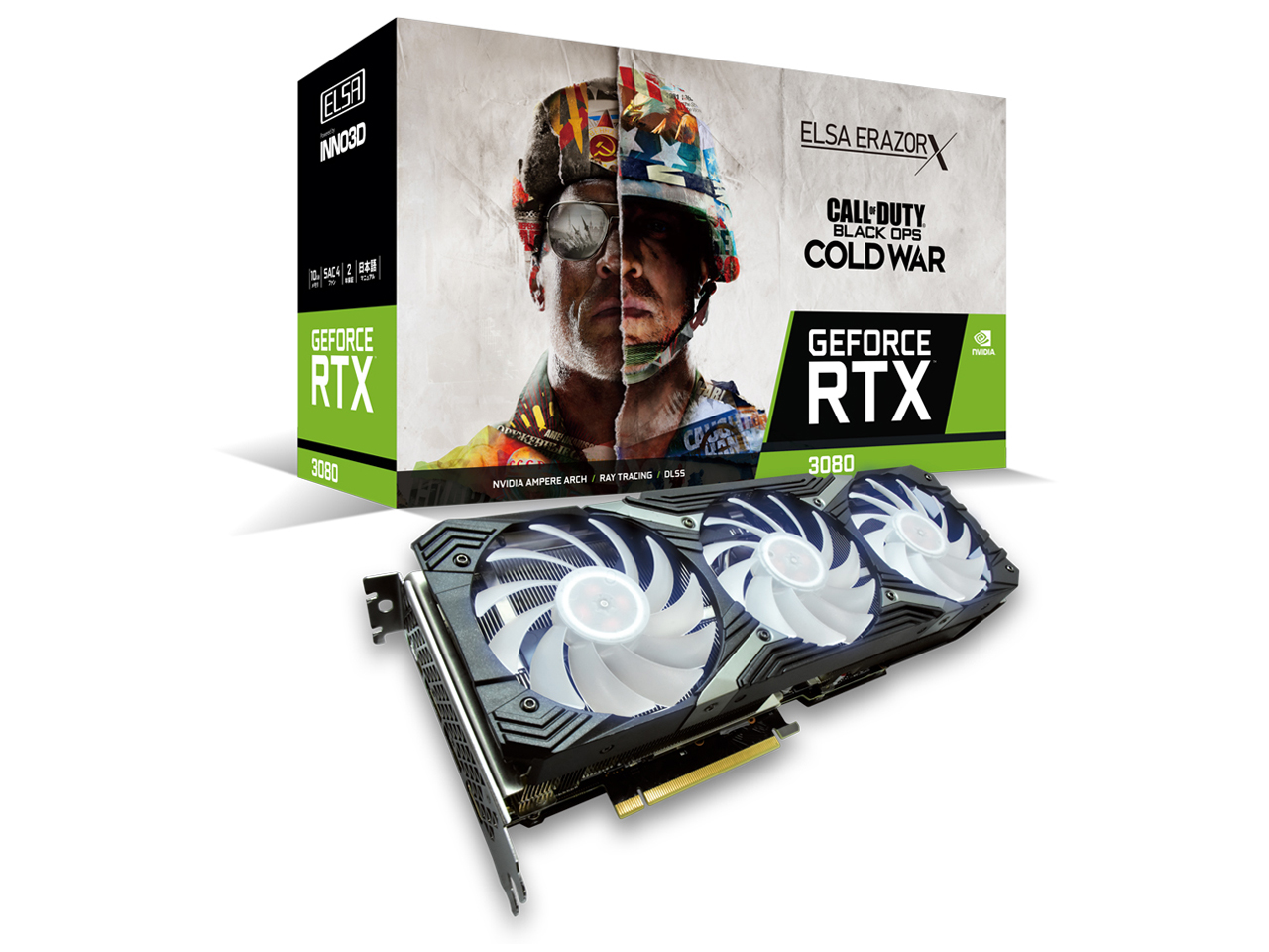 ELSA GeForce RTX 3080 ERAZOR X GD3080-10GEREZX [PCIExp 10GB] �̐��i�摜