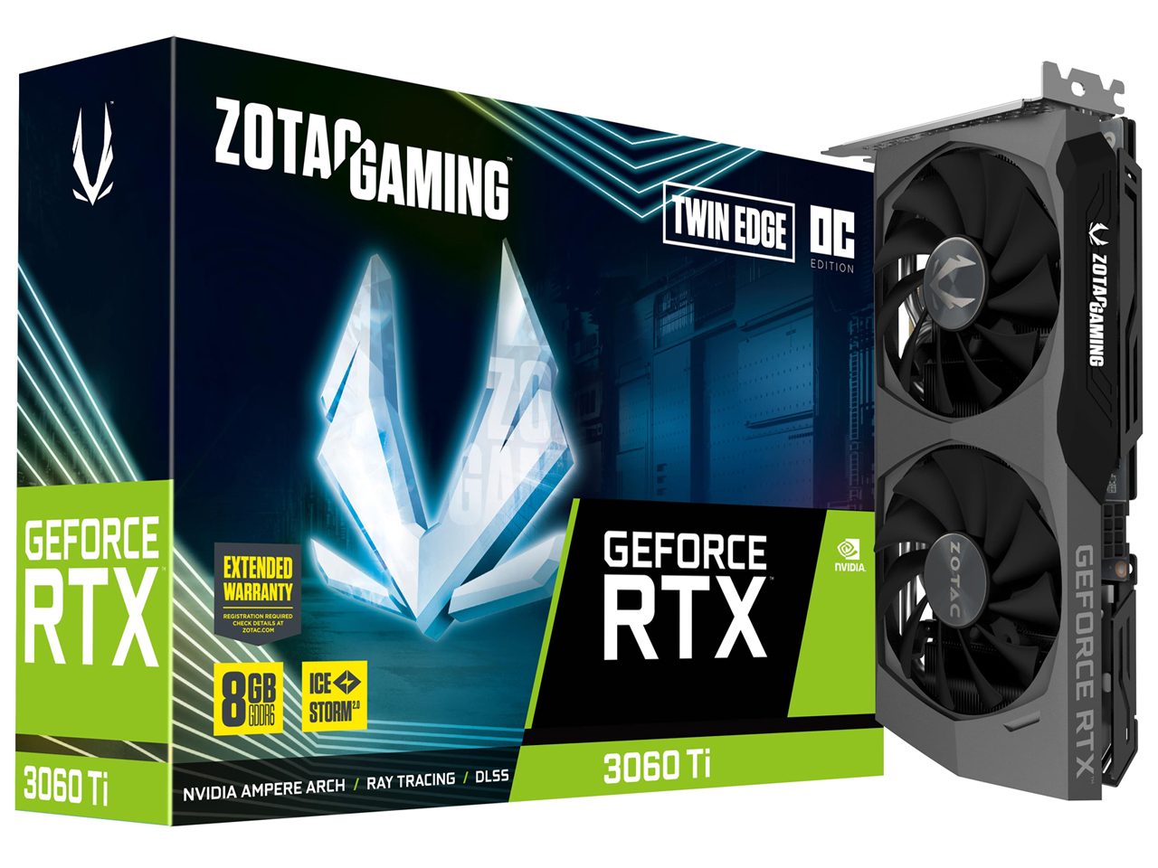 ZOTAC GAMING GeForce RTX 3060 Ti Twin Edge OC ZT-A30610H-10M [PCIExp 8GB] �̐��i�摜