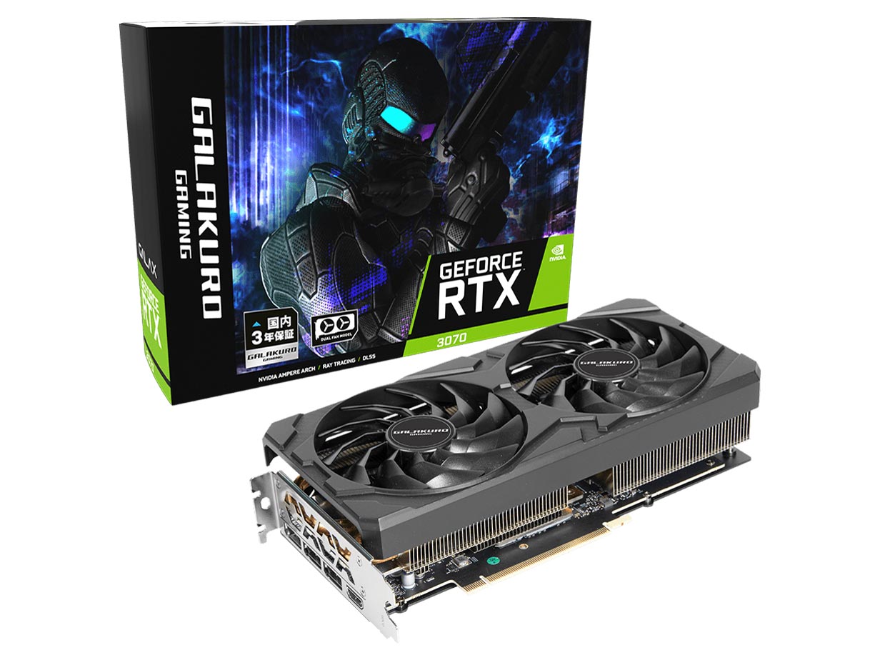 GALAKURO GAMING GG-RTX3070-E8GB/OC/DF2 [PCIExp 8GB] �̐��i�摜