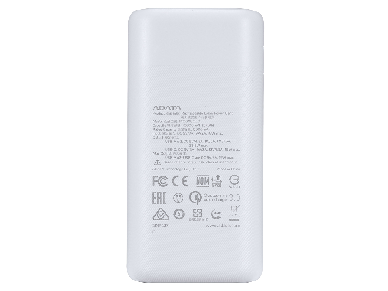 Power Bank AP10000QCD-DGT-CWH [�z���C�g]