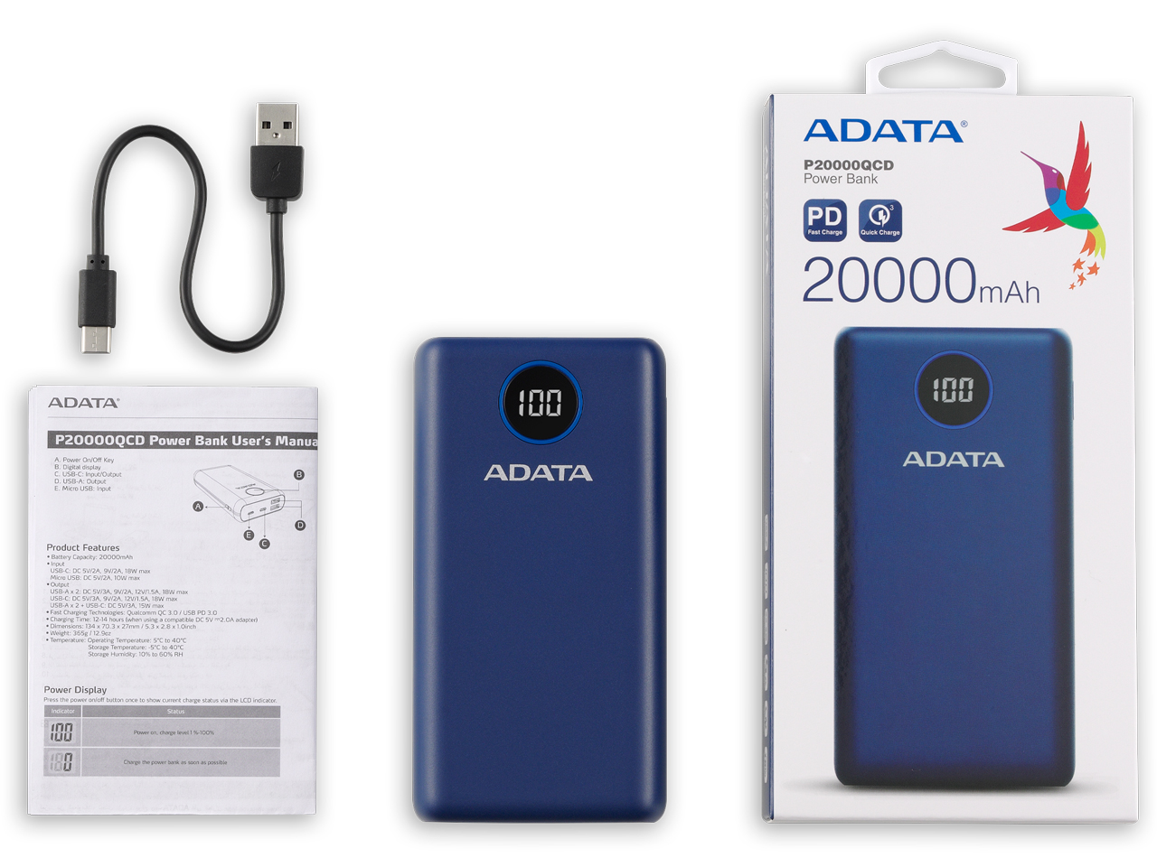 Power Bank AP20000QCD-DGT-CDB [�u���[]