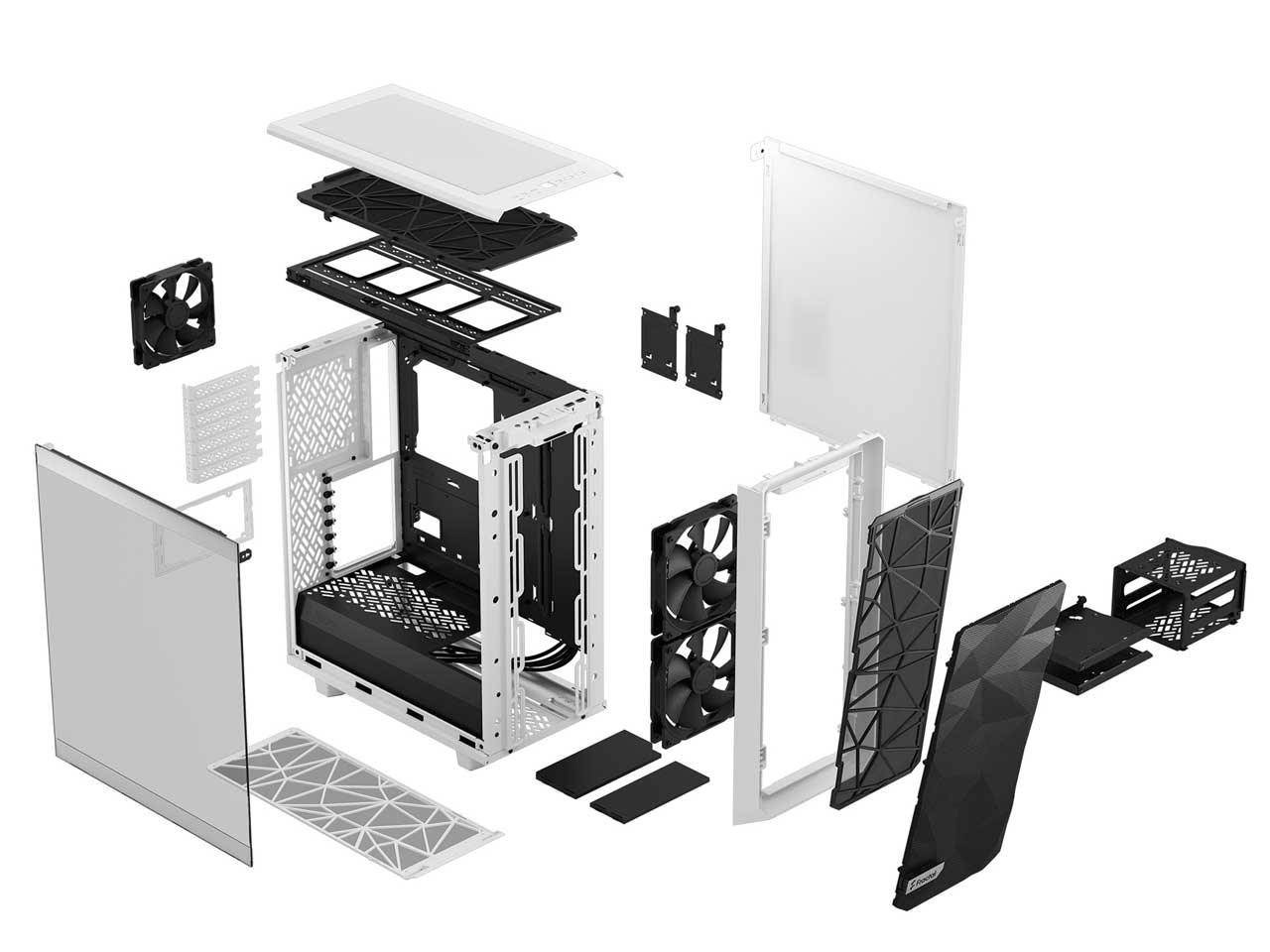 Meshify 2 Compact TG FD-C-MES2C-05 [�z���C�g/�N���A]