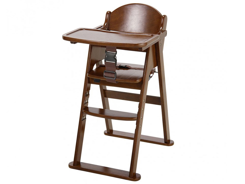 美品　木製ハイチェア CENA ステップ切り替え（グレー） カトージ 木製ハイチェア CENA ステップ切り替え アジャスター付