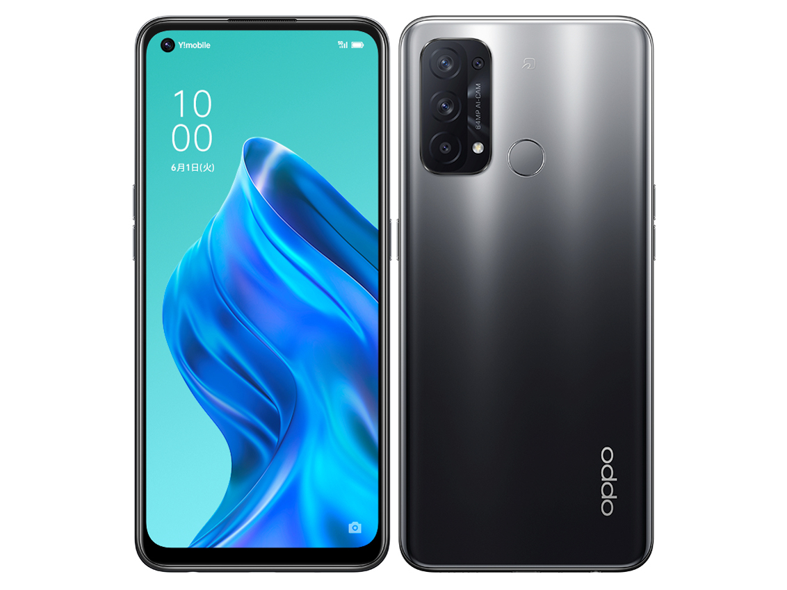 OPPO Reno5 A ���C���o�C�� [�V���o�[�u���b�N] �̐��i�摜